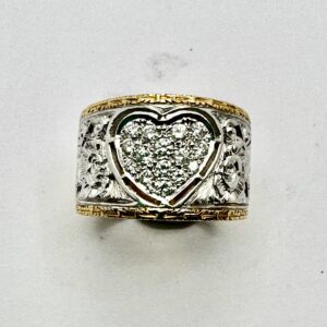 Anello in oro giallo e bianco