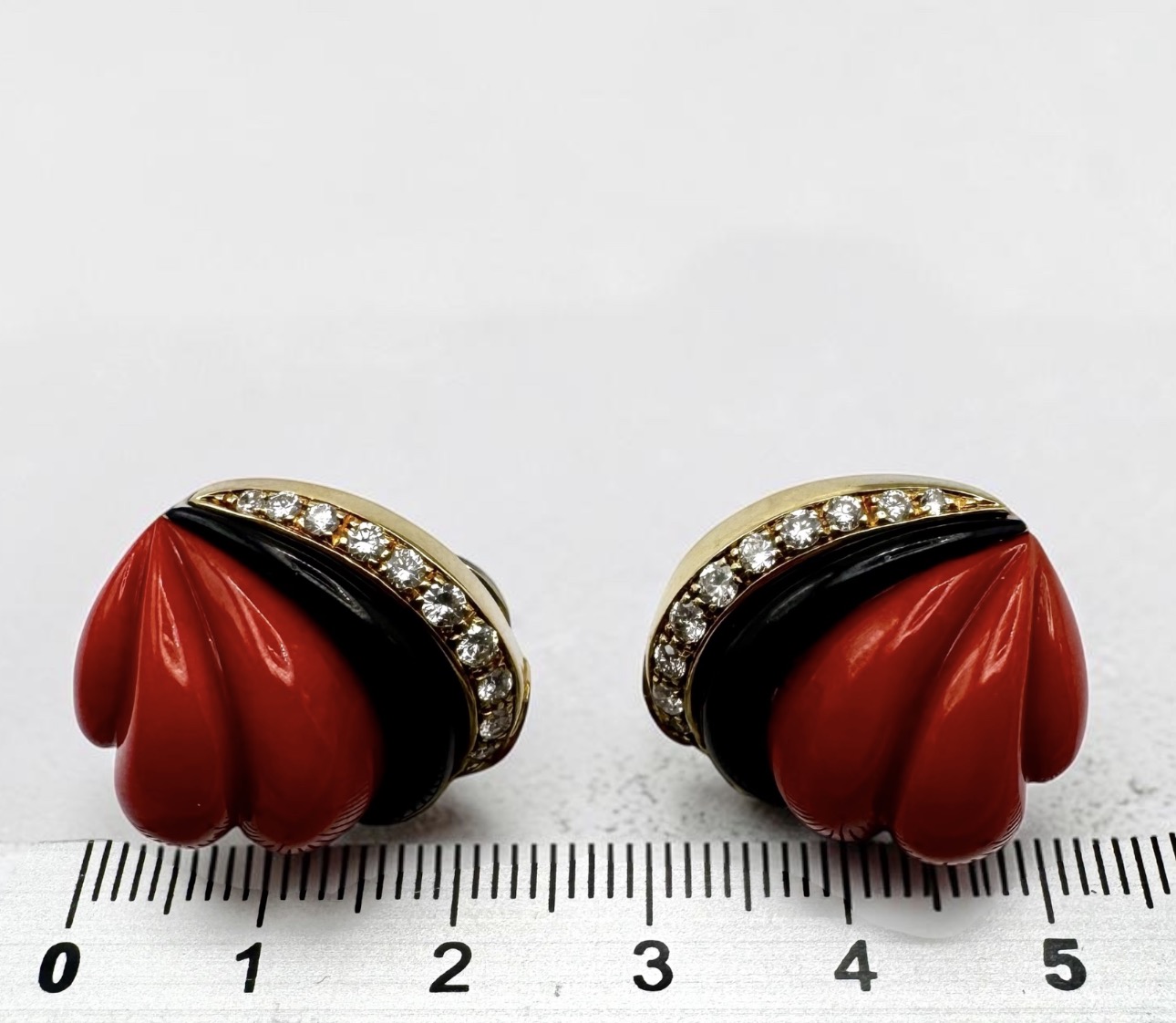 Orecchini vintage corallo onix - immagine 9