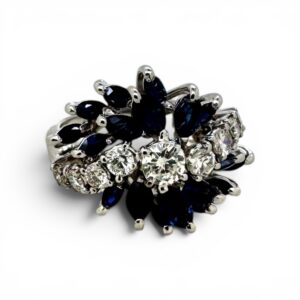Anello Brillanti Zaffiri