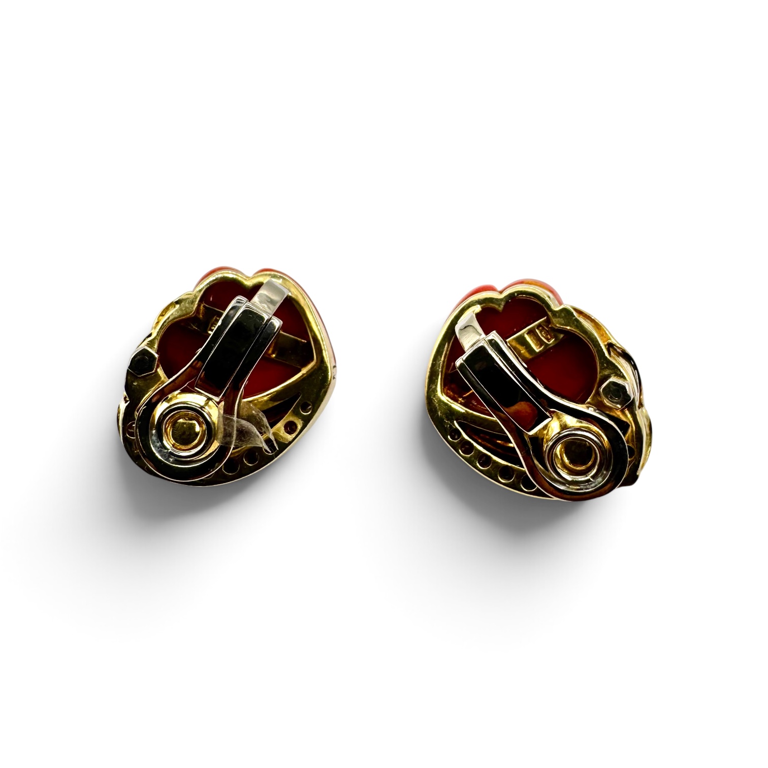 Orecchini vintage corallo onix - immagine 3